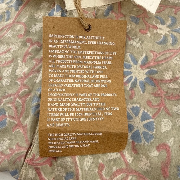 Magnolia Pearl NWT Floraison Boyfriend Shirt #943 Floral European Cotton OS - Picture 13 of 15